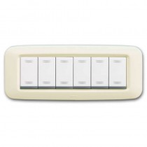 Placca AVE Bianco Blanc (RAL 1013) 6 moduli Yes 45 45PY06BP