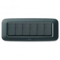 Placca AVE Grigio scuro metallizzato 6 moduli Yes 45 45PY06GSM