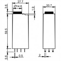 Rele' temporizzato ad innesto 3 contatti 48V Finder 850300480000 schema_di_ingombro