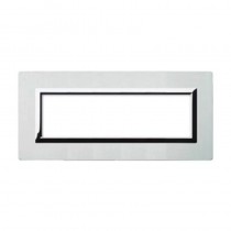 Placca Ave Sistema 44 "Vera 44" Alluminio 7 moduli Alluminio Naturale 44PA7ALS