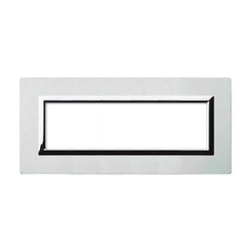 Placca Ave Sistema 44 "Vera 44" Alluminio 7 moduli Alluminio Naturale 44PA7ALS