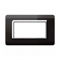 Placca AVE  44PY04NAL "Tecnopolimero Sistema 44" 4 moduli nero assoluto