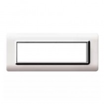 Placca AVE  44PY07BLC "Tecnopolimero Sistema 44" 7 moduli bianco Ral 9010