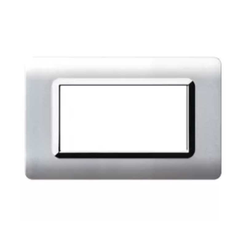 Placca AVE  44PY04ALS "Tecnopolimero Sistema 44" 4 moduli Alluminio naturale