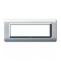 Placca AVE 44PY07ALS "Tecnopolimero Sistema 44" 7 moduli Alluminio naturale