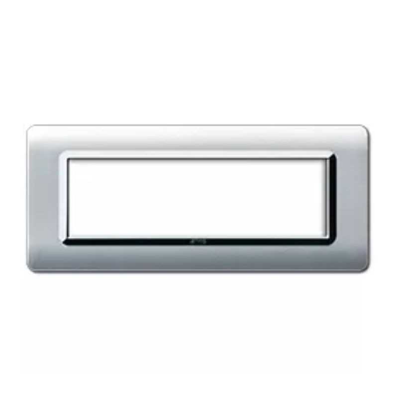 Placca AVE 44PY07ALS "Tecnopolimero Sistema 44" 7 moduli Alluminio naturale