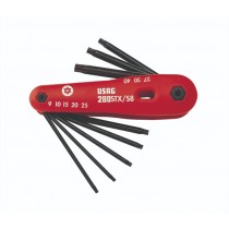 Serie di 8 chiavi maschio per viti con impronta Torx Tamper Resistant USAG U02800194