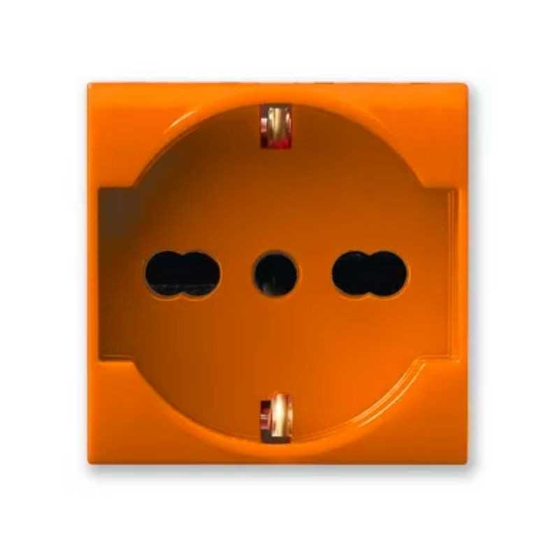 Presa Schuko Bipasso 10/16A Arancione 2 Posti Ave S44 442090/15TSA