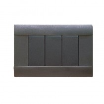 Placca Ave 3 moduli in tecnopolimero sabbiata grigio Noir 45P03GN