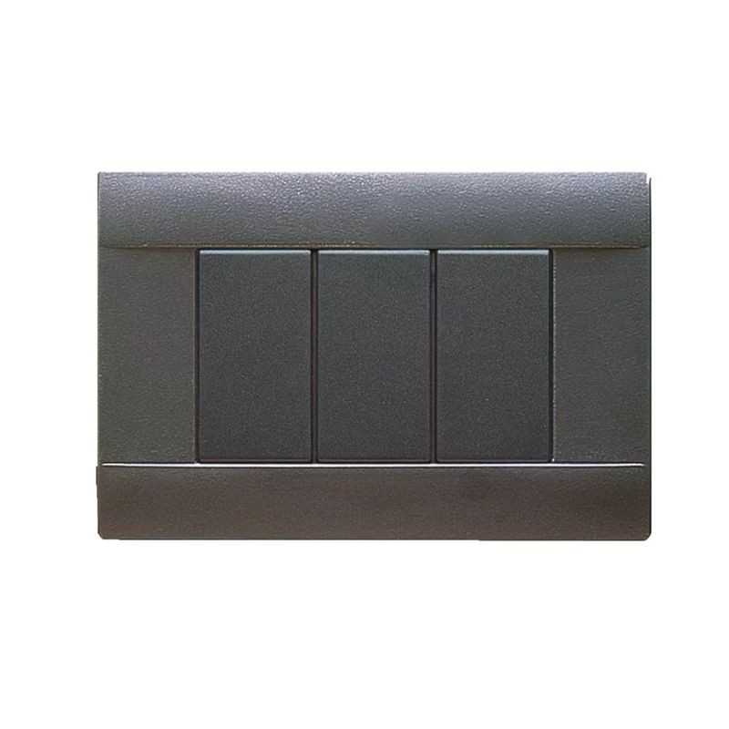 Placca Ave 3 moduli in tecnopolimero sabbiata grigio Noir 45P03GN
