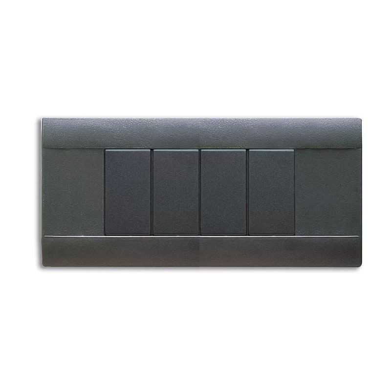 Placca Ave 6 moduli in tecnopolimero sabbiata grigio Noir 45P06GN