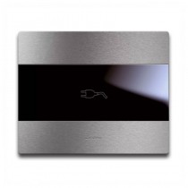 Placca Ave Touch Scivolo Alluminio  Simbolo Spina 3 Posti 44PATCS3ALS