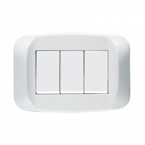 Placca Ave in Tecnopolimero 3 posti Bianco Banquise 45PB03BB