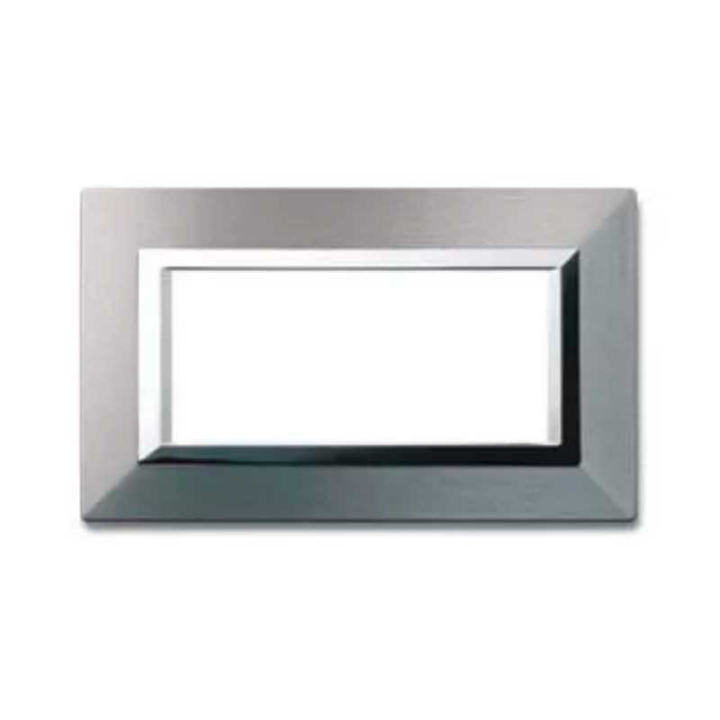 Placca Ave "Zama44" Alluminio Naturale 4 moduli 44P94ALS