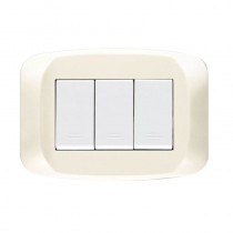 Placca Ave in Tecnopolimero 3 posti Bianco Panna 45PB03BP