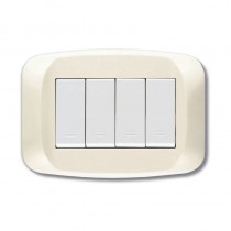 Placca Ave in Tecnopolimero 4 posti Bianco Panna 45PB04BP