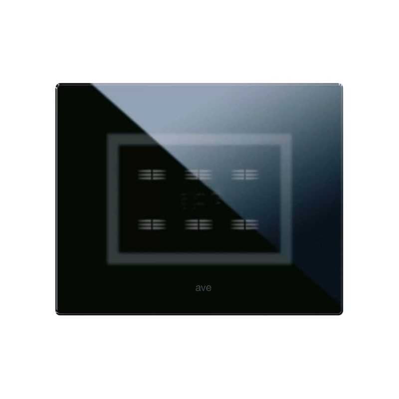 Placca  in vetro Veratouch nero assoluto 6 comandi Ave 44PVTC16NAL