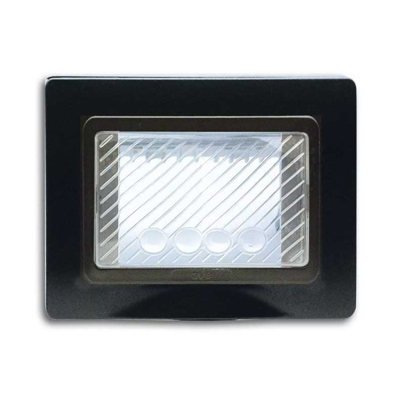 Placca Ave Nera IP55 RAL9010 con membrana 3 moduli 44SP03GSL