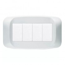 Placca Ave in Tecnopolimero 4 posti Bianco Banquise 45PB04BB