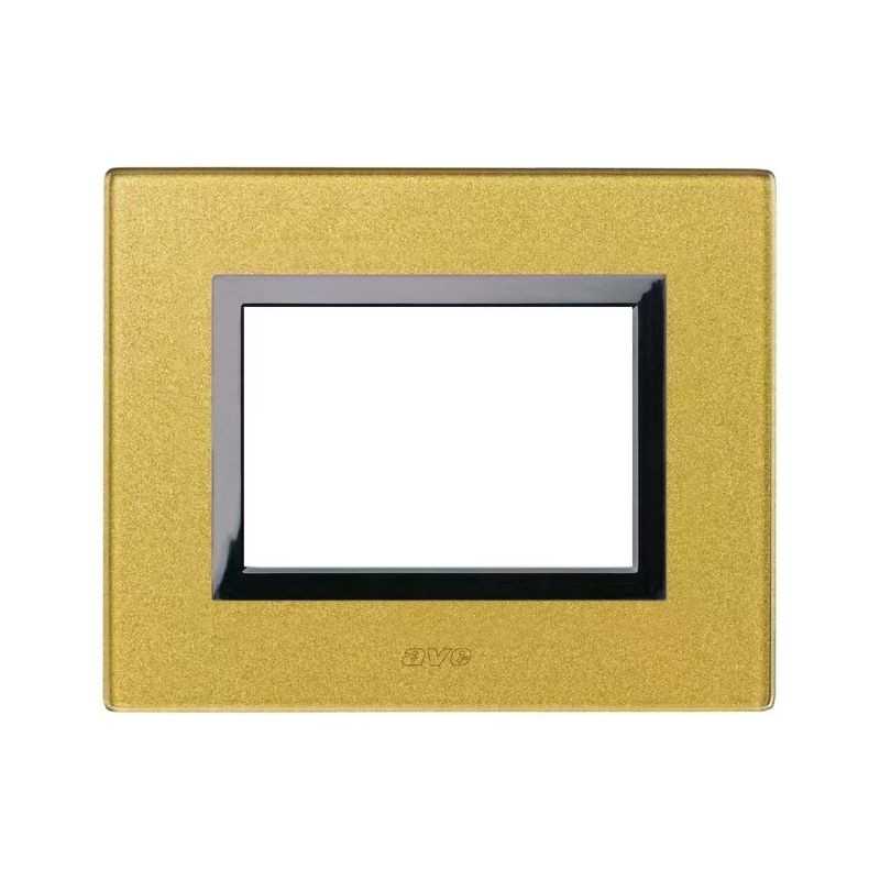 Placca Ave Sistema 44 "Vera 44" Vetro 3 moduli Oro 44PV3GOLD