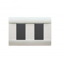 Placca Ave 2 moduli in tecnopolimero Grigio Ral 45P002R