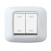Placca per scatola tonda due moduli Bianco Banquise 45P22BB