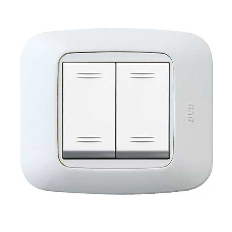 Placca per scatola tonda due moduli Bianco Banquise 45P22BB