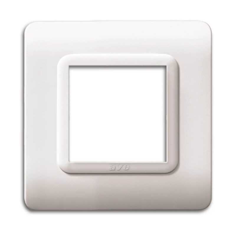 Placca tecnopolimero per scatola tonda 2 Posti Bianca Ave 44PY32B