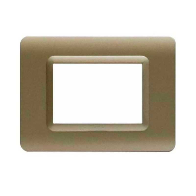Placca Tecnopolimero Sistema44 3 moduli Champagne opaco AVE 44PY03CHO