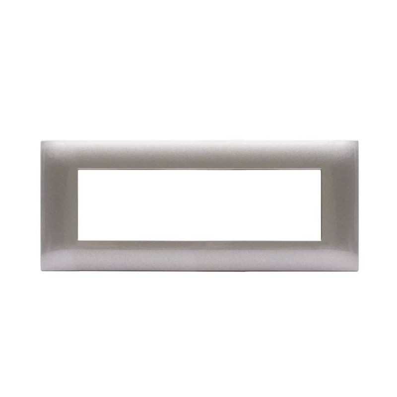 Placca Ave Young Sistema 44 colore Grigio metallizzato 7 Moduli 44PJ07GM