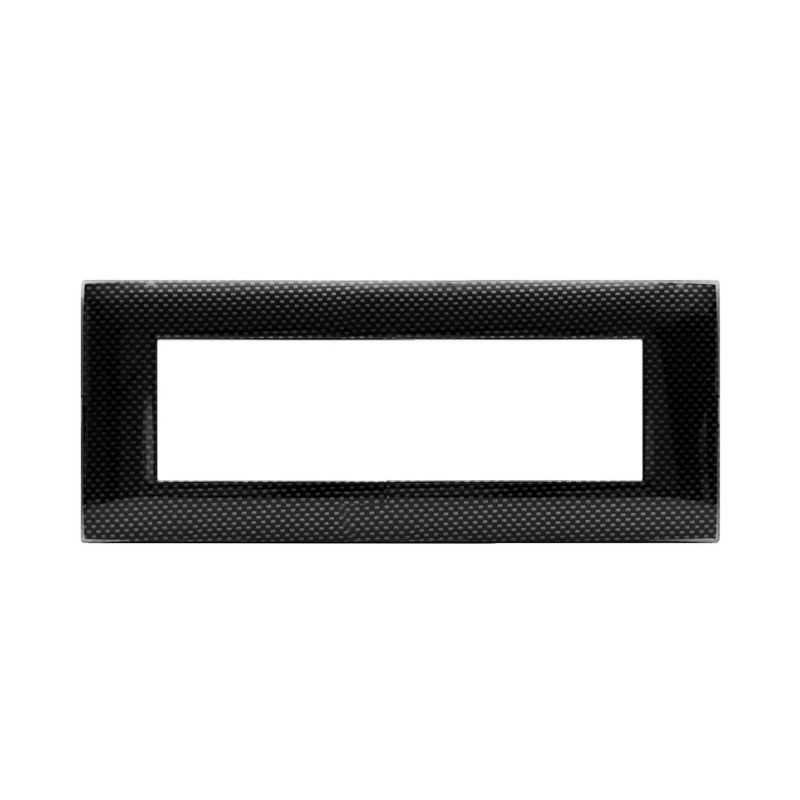 Placca Ave Young Sistema 44 colore Carbon scuro 3D 7 Moduli 44PJ07CBS/3D