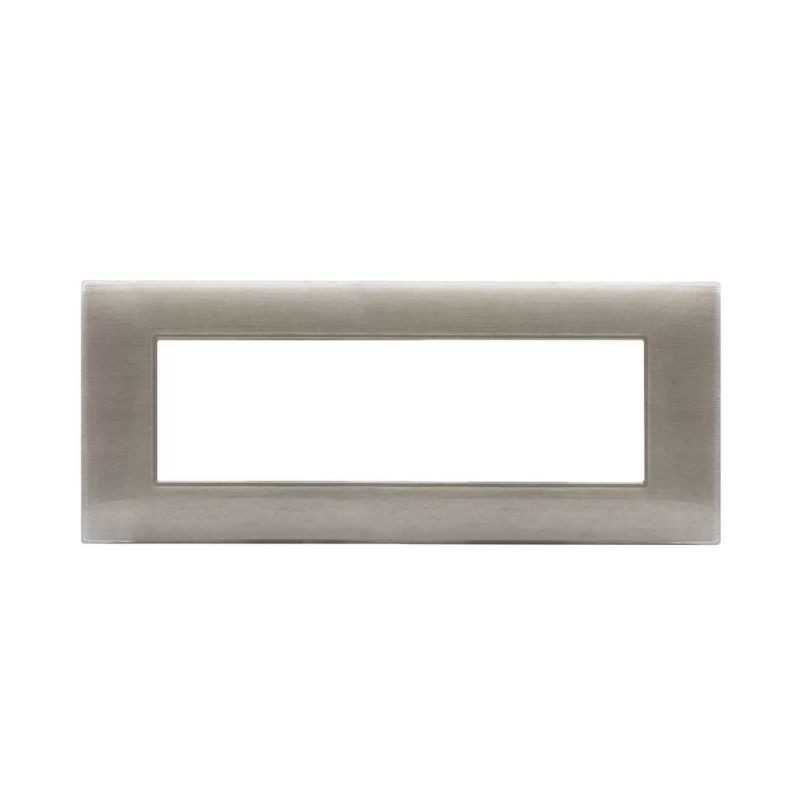 Placca Ave Young Sistema 44 colore Beige spazzolato 3D 7 Moduli 44PJ07BEG/3D