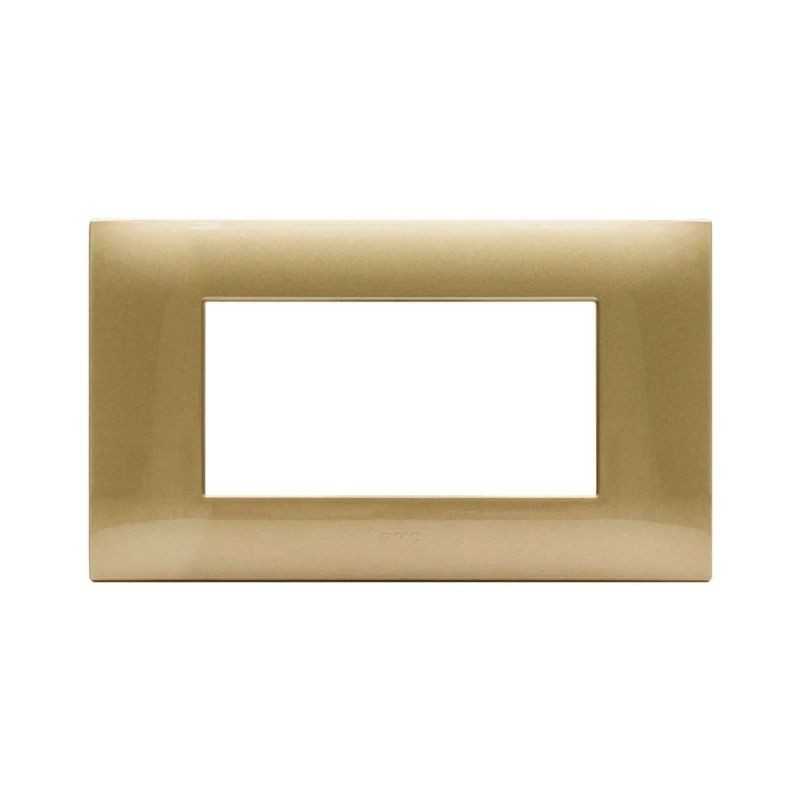 Placca Ave Young Sistema 44 colore Oro 4 Moduli 44PJ04GOLD