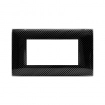 Placca Ave Young Sistema 44 colore Carbon scuro 3D 4 Moduli 44PJ04CBS/3D