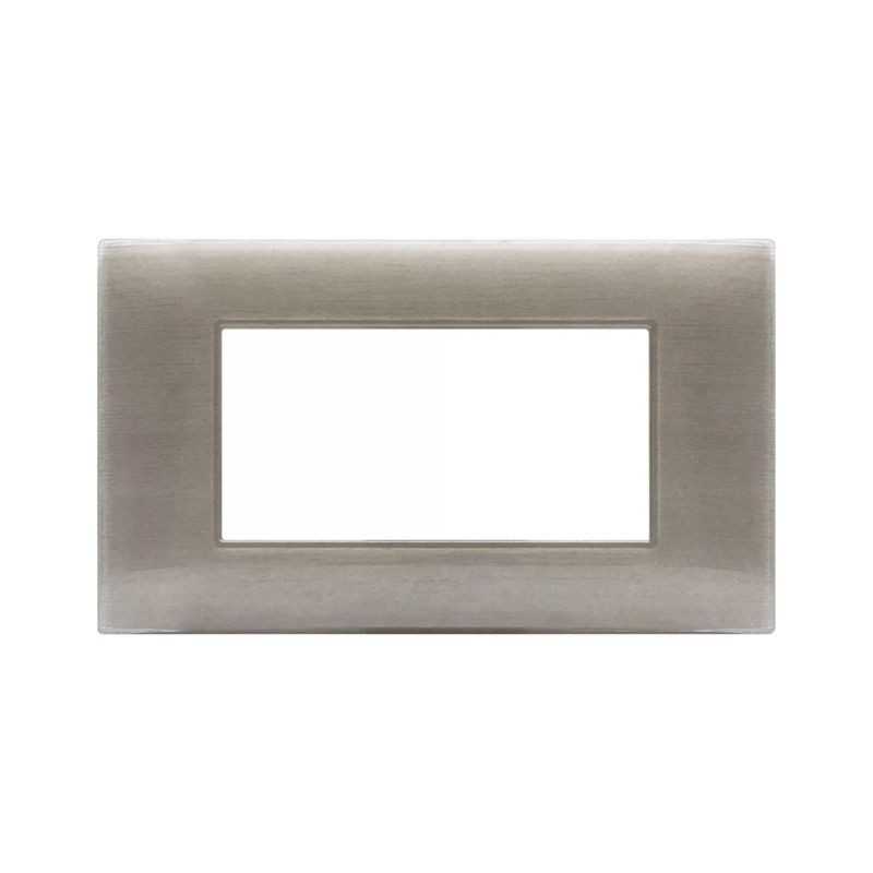 Placca Ave Young Sistema 44 colore Beige spazzolato 3D 4 Moduli 44PJ04BEG/3D