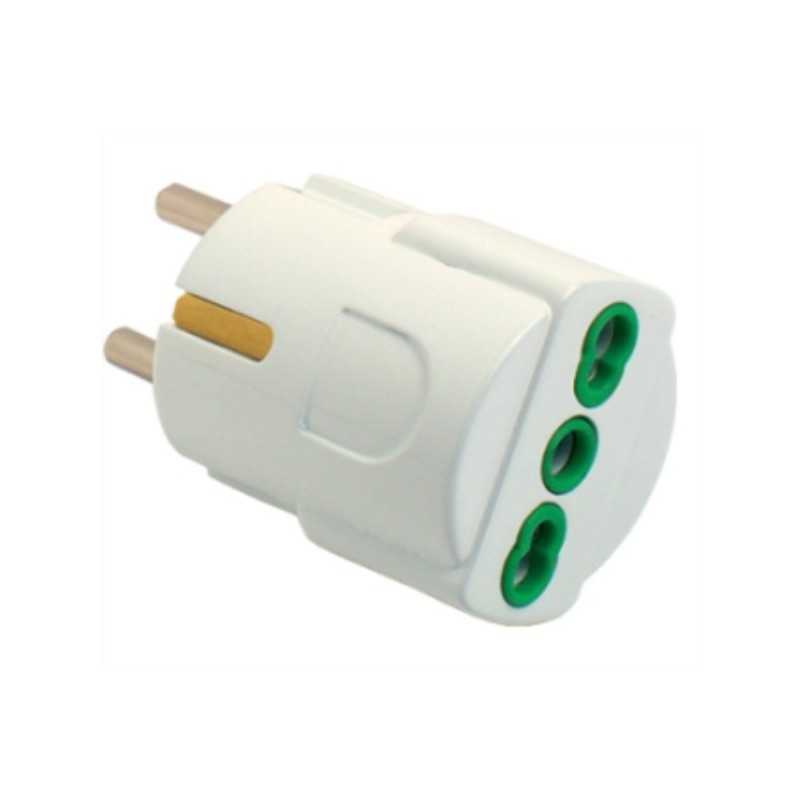 Presa Adattatore da spina francotedesco a bipasso italiana 81090