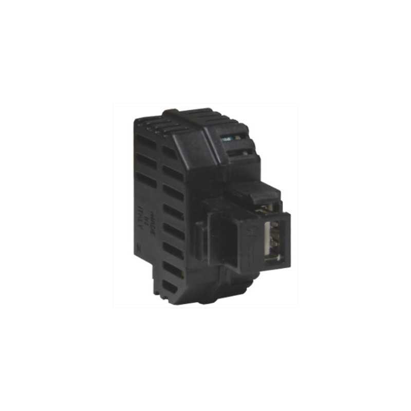 Alimentatore usb da incasso con aggancio Keystone Fanton nero 82891