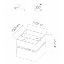 Applique decorativa quadrata RUBYC a led per interni 14W Bianca Beneito Faure 4230-N dimensioni