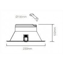 Plafoniera Led THESSIS da incasso per interni 25W con Switch Beneito Faure 4236 dimensioni