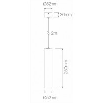 Faretto ATMOS 25 a led a sospensione per interni bianco Beneito Faure 4465 dimensione
