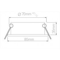 Anello tondo da incasso ROK per lampadine G5.3 cromato Beneito Faure 4757 dimensioni
