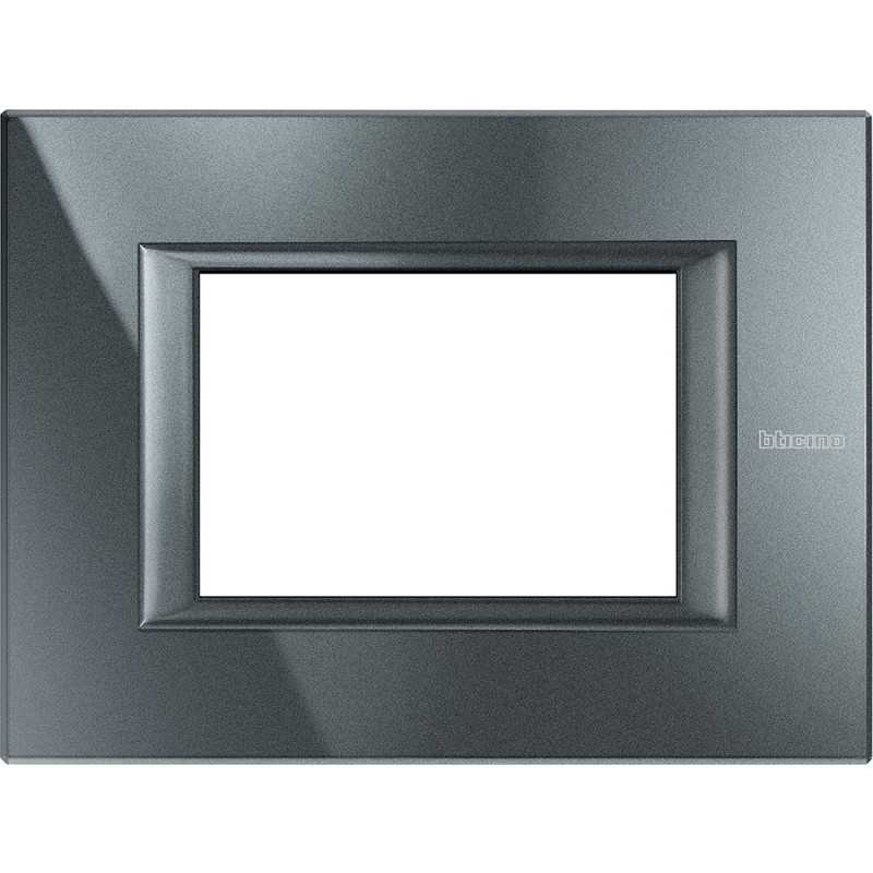 Placca Axolute in Metallo 3 Moduli Antracite Bticino HA4803HS