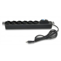 Barra alimentazione orizzontale 6 prese bipassoschuko Nero Item 20670