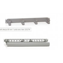 Pannello passacavi rack 19 anelli altezza 80 mm 1 unità nero Item 20327N