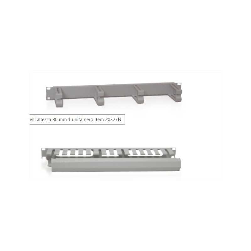 Pannello passacavi rack 19 anelli altezza 80 mm 1 unità nero Item 20327N