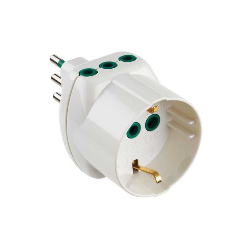 Adattatore triplo VERTICAL SYSTEM spina italiana 2P+T 10A Fanton 82210