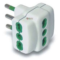 Tripla 16A +T bianca con prese bipasso Fanton 82630-E