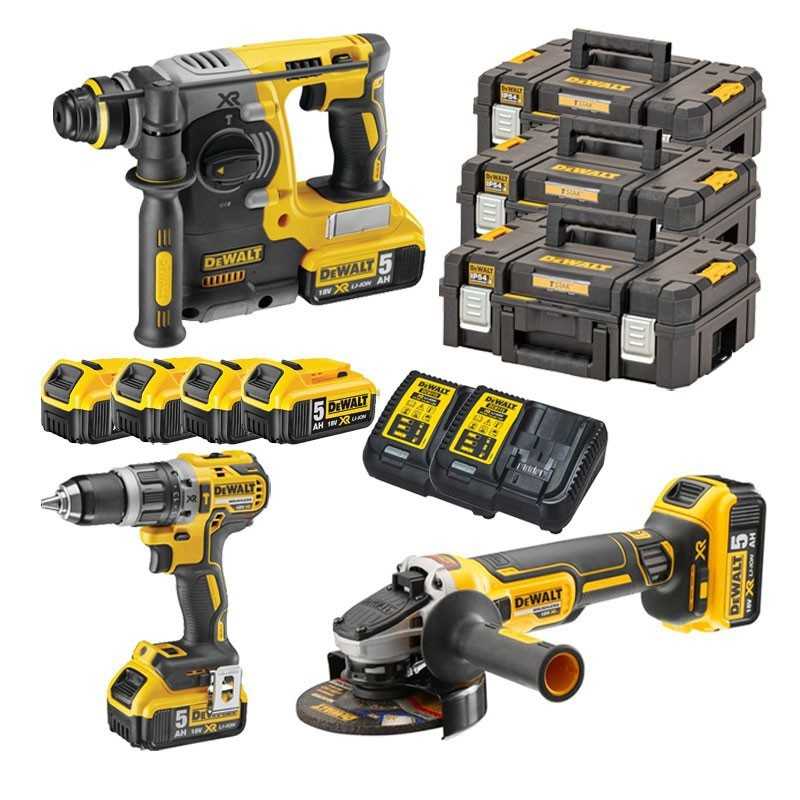 Kit Tassellatore e Smerigliatrice  con 4 Batterie 18V XR 5.0Ah Dewalt DCK353P4T-ITDCK353P4T-IT
