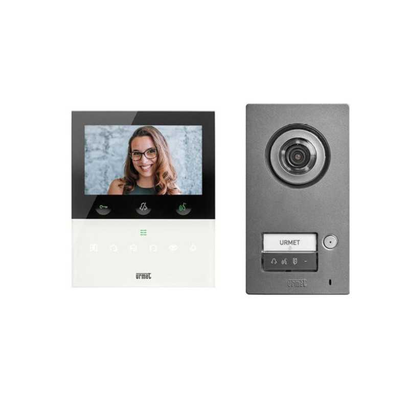 Kit monofamiliare video Mikra2+monitor Wi-Fi VOG5W bianco 2voice Urmet 1784/716