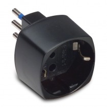Adattatore Schuko 10 A+T nero con alveoli schermati MST 05810
